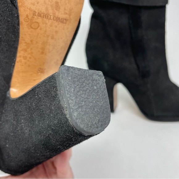 Rachel Comey Burnished Black Suede Chunky Heeled Ankle Boots Size 8.5 - Picture 8 of 8